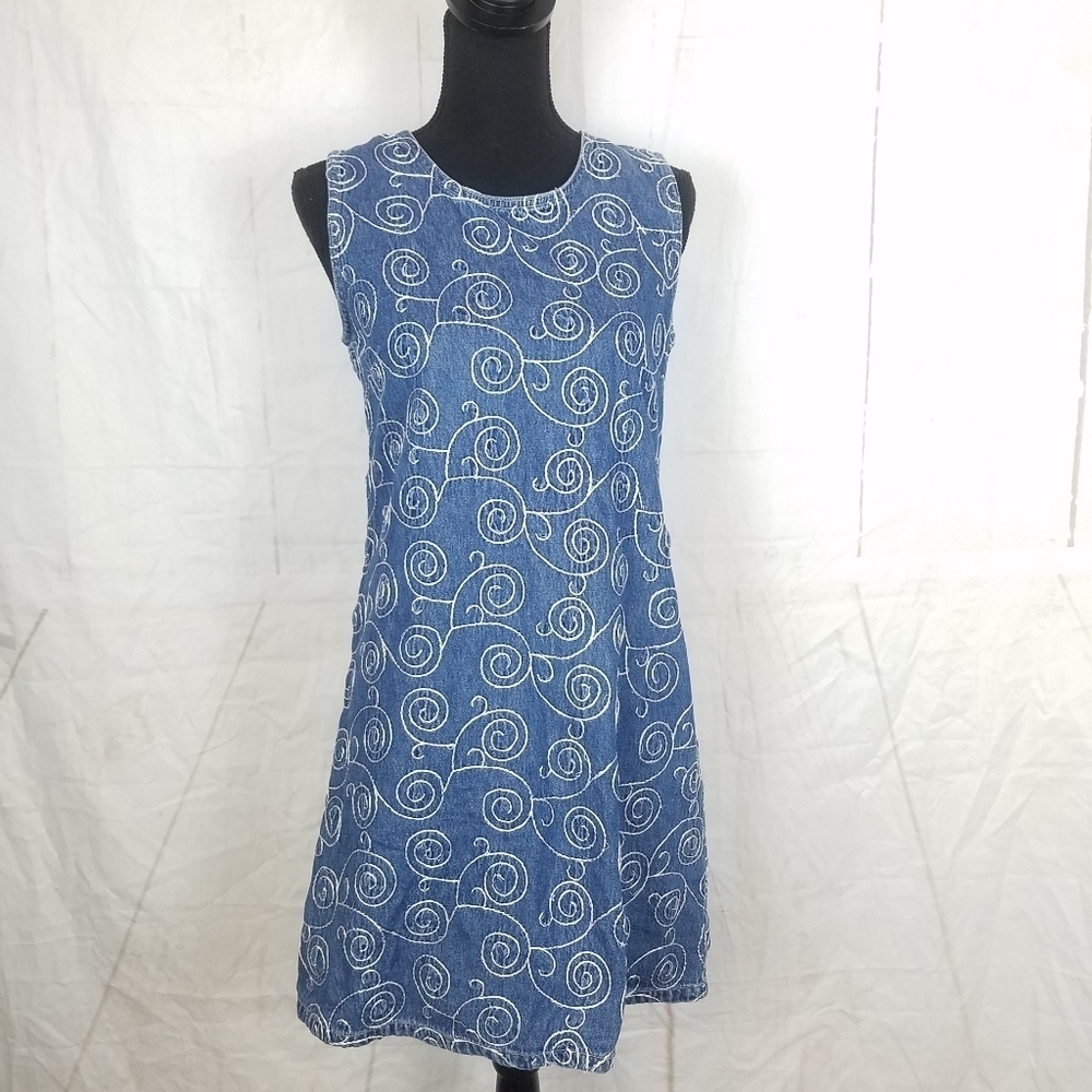 Vintage j.l.n.y sport embroidered jean dress